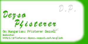 dezso pfisterer business card